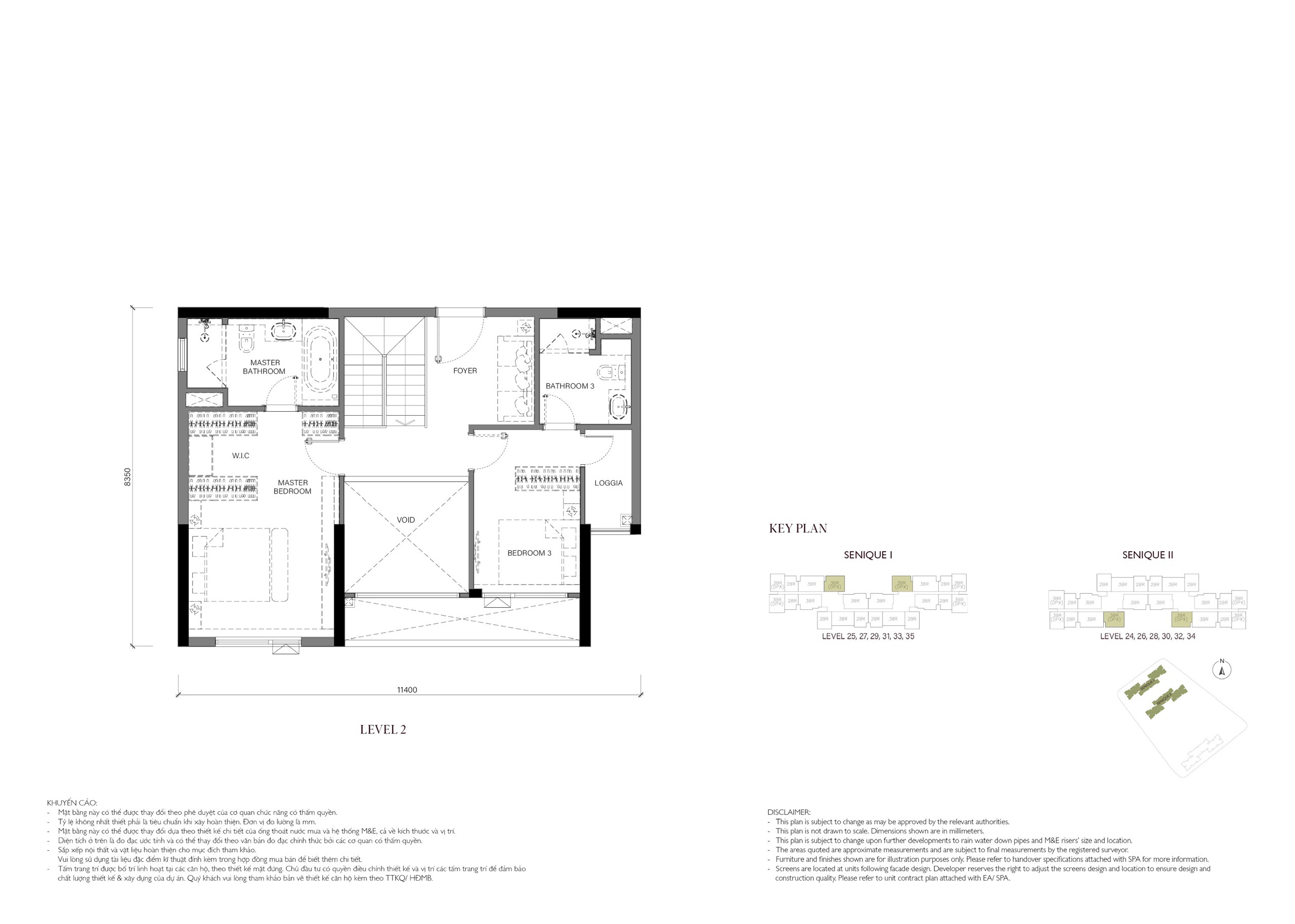 Căn hộ Duplex 147m2 tầng 2 The Senique Hanoi