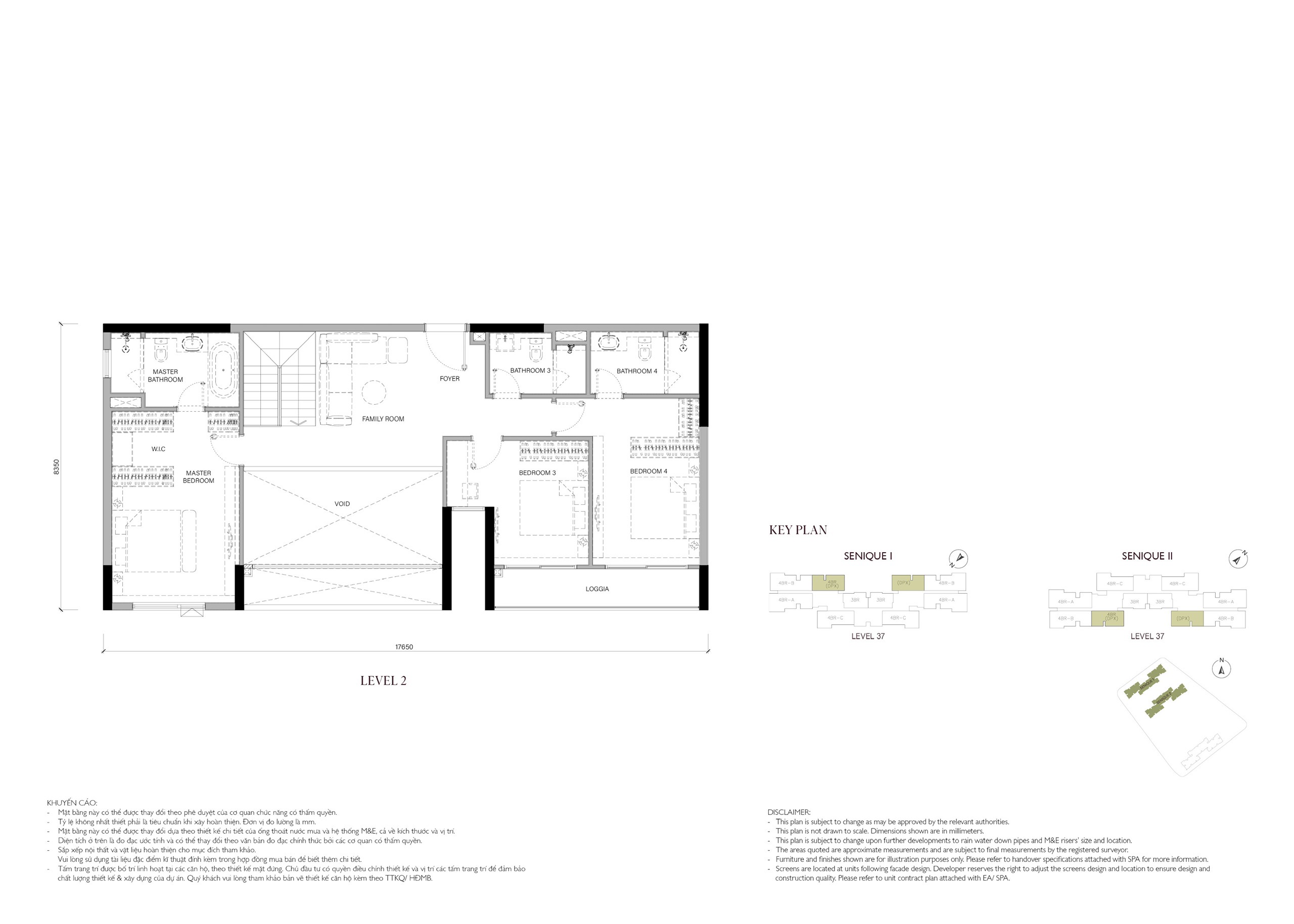 Căn hộ Duplex 189m2 tầng 2 The Senique Hanoi